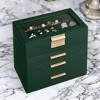 Modern Jewelry Box with Glass Lid, 4-Layer Jewelry Organizer, 3 Drawers, for Sunglasses, Big Jewelry, Jewelry Storage - 3 of 4