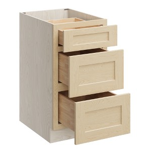 CASAINC 18 in. W x 24 in. D x 34.5 in. H Base Kitchen Cabinet with 3 Soft-Close Drawers – RTA Plywood Cabinets - 1 of 4