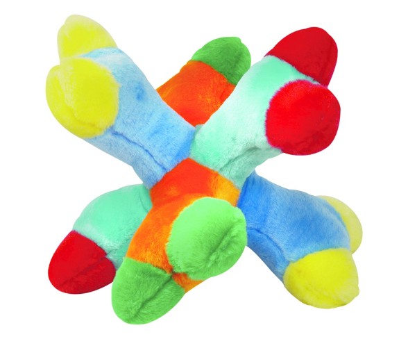 Zanies Aqua Cockatoo Orange Cut Grass Mello Yello Dog Toy