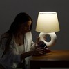 Brightech Chloe Mid-Century (Includes LED Light Bulb) Round Table Lamp Matte Beige Ceramic - 3 of 4