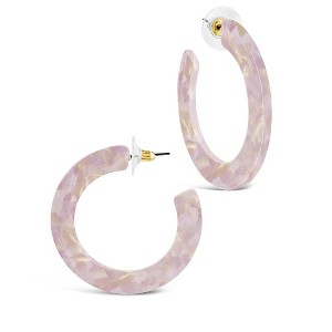 SHINE by Sterling Forever 1.75" Resin Flat Hoop Earrings - 1 of 3