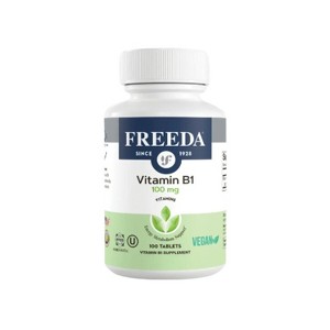 Freeda Vitamin B1 100mg – Thiamine Supplement for Energy & Nervous System Support – Kosher, Vegan, Gluten-Free – 100 Tablets - 1 of 4