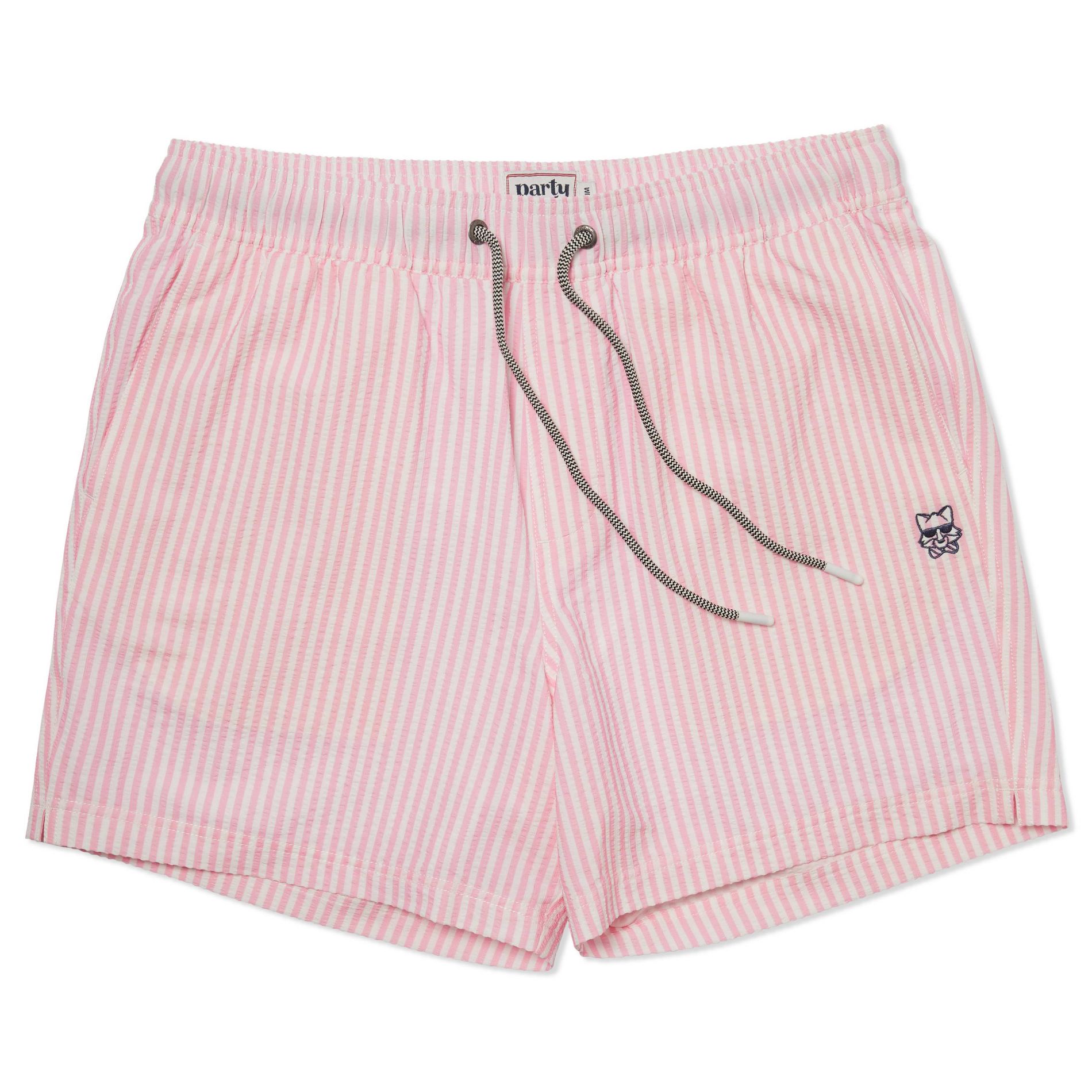 Party Pants Men's Fabio Seersucker Swimsuit Bottom - Pink