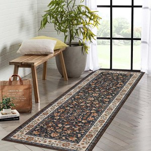 Area Rugs Floral Rug Non Slip Large Living Room Rug Washable Vintage Bohemian Soft Carpet for Bedroom Home Office - 1 of 4