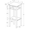 Vynxaria Contemporary Square Accent Table, Side Table, End Table, Plant Stand, White Laminate, 12" L x 12" W x 28" H - 4 of 4