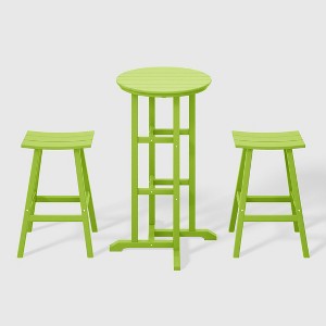 WestinTrends Malibu All Weather Hdpe Outdoor Patio Bar Height Bistro Set (3-piece) - 1 of 4