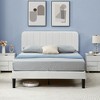 VECELO Velvet Upholstered Platform Bed Frame with Adjustable Headboard, Sturdy Wood Slat Support, No Box Spring Required - 2 of 4