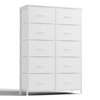 DOMETOUR 10 Drawer Dresser for Bedroom, Fabric Storage Tower Tall Chest Organizer, Storage Cabinet Unit Bins Living Room Closet-White - 2 of 4