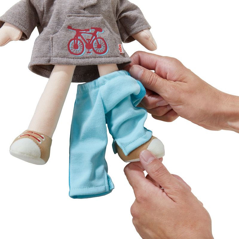 HABA Lian 12" Soft Boy Doll with Brown Hair, Blue Eyes and Embroidered Face (Machine Washable), 5 of 9