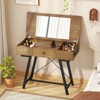 Costway Vanity Desk with Flip Top Mirror Makeup Dressing Table with Power Outlets Drawer - 2 of 4
