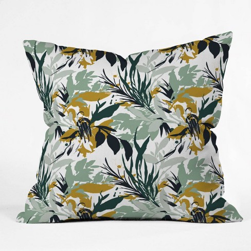 Marta Barragan Camarasa Botanical Brushstrokes Square Throw Pillow