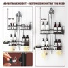 Aoibox Adjustable Shower Caddy for Handheld Showerheads, Rustproof Hanging Organizer with Hooks, Soap & Toothbrush Holder,Anti-Swing Room Accessories - 2 of 4