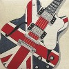 Signare USA Guitar With Union Jack - Panelled Pillowcase/Cushion Cover 18x18 Inch - 3 of 3