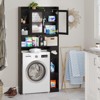 Over The Toilet Storage Cabinet with Acrylic Doors, Home Space-Saving Toilet Rack - 4 of 4