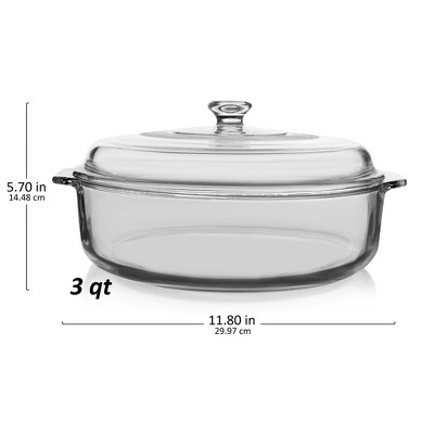 Libbey Baker's Basics Glass Casserole Dish with Cover, 3 quart - Thumbnail 2