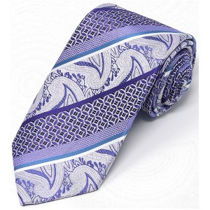 Men's Diagonal Paisley Micro Fiber Poly Woven Regular Neck Tie - 1 of 4
