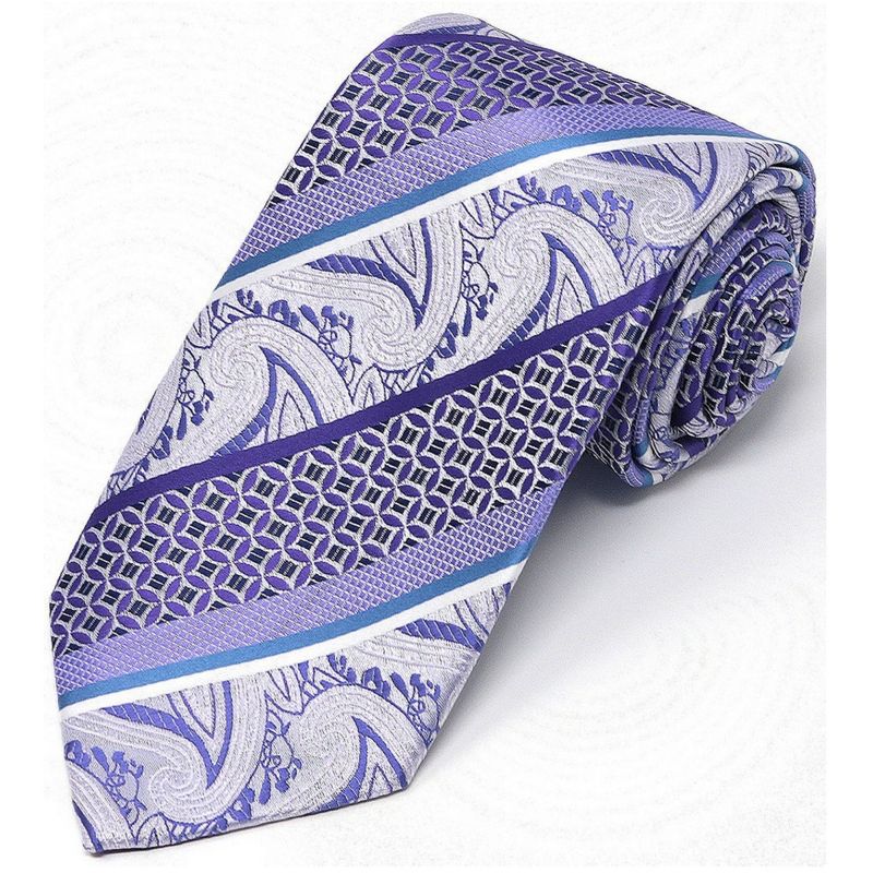 Men's Diagonal Paisley Micro Fiber Poly Woven Regular Neck Tie, 1 of 5