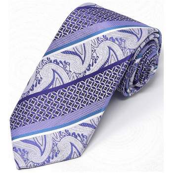 Men's Diagonal Paisley Micro Fiber Poly Woven Regular Neck Tie