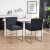 SEYNAR Mid Century Modern Velvet Accent Armrest 27-inch Tall Bar Stool Set of 2 with Metal Frame - 3 of 4