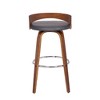 30" Bar Height Sonia Barstool Walnut/Gray - Armen Living: Swivel, Footrest, Faux Leather - 4 of 4