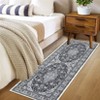 Machine Washable Area Rug Non Slip Rug Vintage Medallion Low Pile Foldable Rugs Stain Resistant Carpet For Bedroom Living Room Kids Room Study Room - 3 of 4