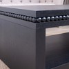 Wooakway Beaded Wood Coffee Table with Open Storage Shelf Farmhouse Cocktail Table Vintage Center Table Rustic Teapoy - 4 of 4