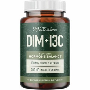 DIM & I3C Capsules, Hormone Balance Supplement for Women & Men, Estrogen Balance & Menopause Supplements for Women's Health, SMNutrition, 60ct - 1 of 4
