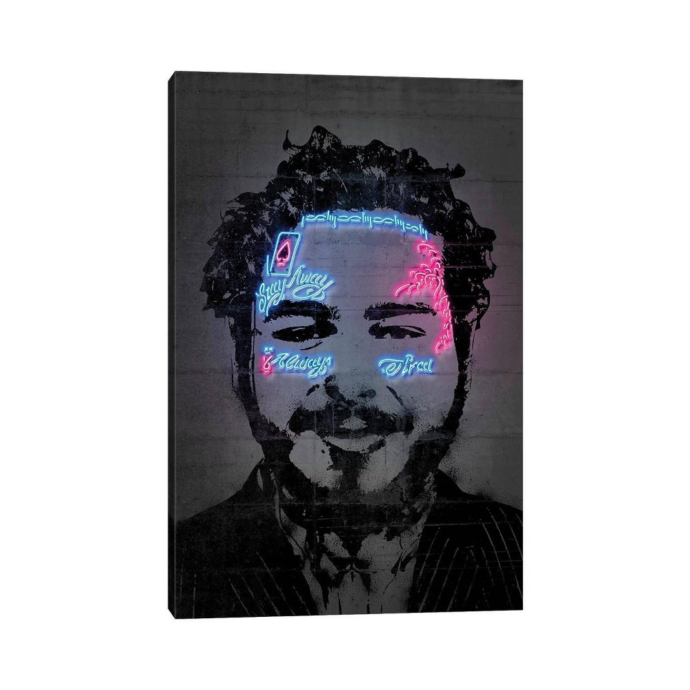 Photos - Wallpaper 26" x 18" x 1.5" Post Malone by Octavian Mielu Unframed Wall Canvas - iCan