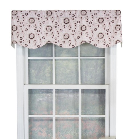 RLF Home Pin Wheel Provance 100% Cotton with Fully Lined 3" Rod Pocket Valnance for Windows 50" x 15" Pink - image 1 of 4