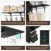 FURNIinspire Garment Racks Closet Organizer, High Capacity Wardrobe Rack With 3 Drawers, Shelves, Expandable Hanger Rods, Black, 96"*16"*75" - 4 of 4