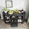 Buenhomino 47" Sideboard Buffet Cabinet, Fluted Storage Cabinet with 2 Sliding Tambour Doors and 3 Drawers for Living Room, Entryway, Hallway, Walnut - 4 of 4
