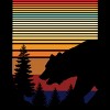 Men's Design By Humans BEAR IN FOREST VINTAGE SUNSET By punsalan T-Shirt - 2 of 2