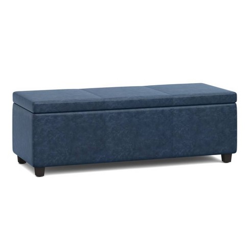 Storage ottoman bench deals blue