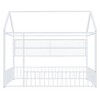 Full Size Metal House Bed Frame with Fence and Shelves - 3 of 4