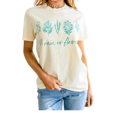 Women's No Rain No Flowers Tee - 123 Amore