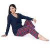 Fruit of the Loom Women's Waffle Shirt & Flannel Pant  2-Piece Sleep Set - 2 of 4