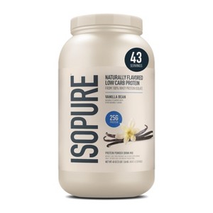Isopure Protein Powder, Whey Protein Isolate Powder with Vitamin C & Zinc for Immune Support, 25g Protein, Low Carb & Keto Friendly, Vanilla - 1 of 4