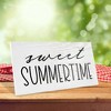 AuldHome Design Sweet Summertime Wood Sign; Summer Rustic Distressed White Wooden Plaque - 2 of 4