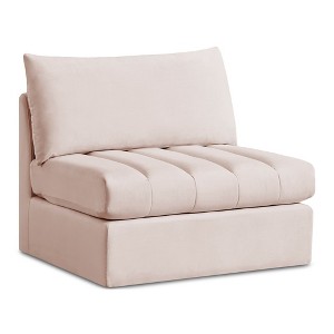 Meridian Furniture,Jacob Velvet Armless - 1 of 4