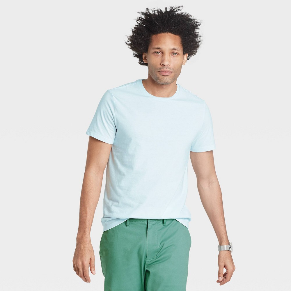 Size M Men's Short Sleeve Perfect T-Shirt - Goodfellow & Co Aqua Blue 