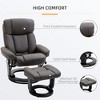 PU Leather Massage Recliner Chair with Ottoman, 10-Point Vibration Massage, Remote Control, and Swivel Wood Base - 3 of 4
