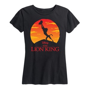 Women's The Lion King Baby Simba and Raifki Pride Rock Short Sleeve Graphic T-Shirt - Black - Medium - 1 of 4