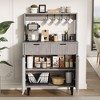 Jojoka  2-Door Sideboard Buffet Cabinet with 2 Drawers, Wood Storage Cabinet for Dining Room, Kitchen, and Living Room, Coffee Bar - 2 of 4