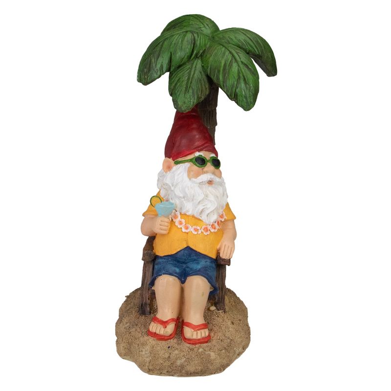 Northlight 12.25" Tropical Gnome with Palm Tree Outdoor Garden Statue, 3 of 6