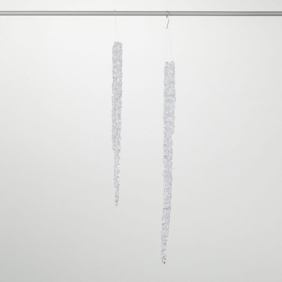 18"H & 24"H Sullivans Christmas Oversized Icicle Ornaments Set of 2  White