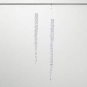 18"H & 24"H Sullivans Christmas Oversized Icicle Ornaments Set of 2  White - 1 of 2
