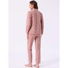 INSPIRE CHIC Women's Loungewear Button Up Cute Pattern Print Long Sleeve Notched Collar Pants Set with Pockets Pajama Set - 4 of 4