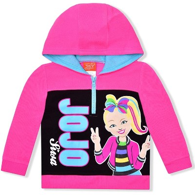 Nickelodeon Jojo Siwa Girls Half Zip Up Hoodie for Toddler and Little Kids