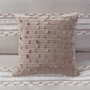 Gracie Mills Ortega Cotton Square Pillow - One Size - Taupe - 3 of 4
