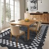 Large Area Rugs 9x12 Bordered Neutral Dining Room Rugs, Non-Shedding Scalloped Indoor Floor Cover, Easy Cleaning Soft Contemporary Accent Carpet - 4 of 4
